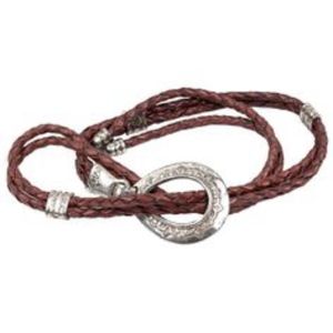 1994 braided leather and sterling silver belt